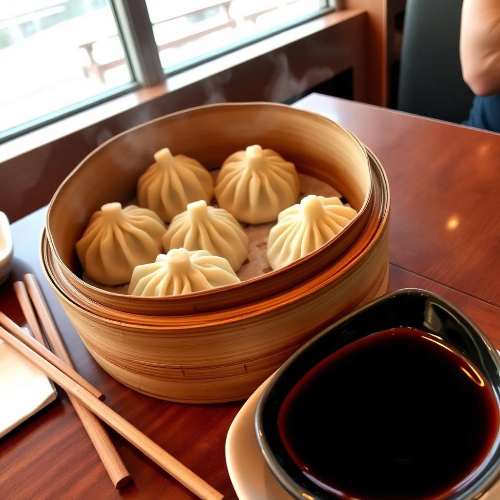 Dim sum bamboo steamer